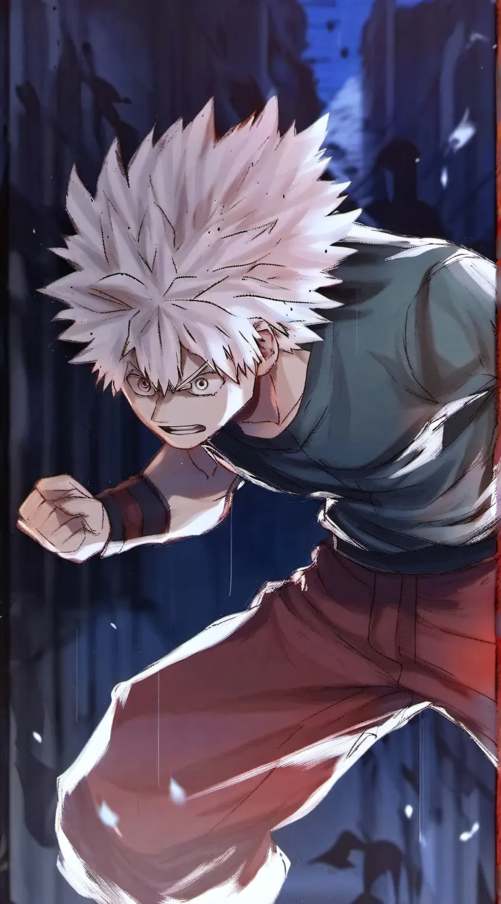 ai character: Bakugo fight Deku background