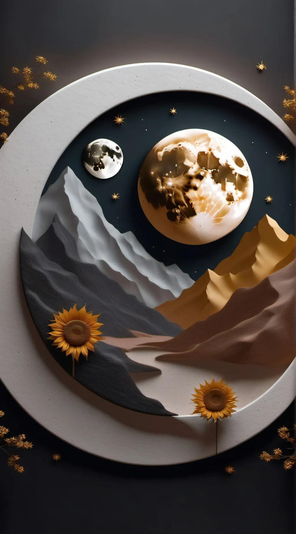 ai character: Sun and moon background