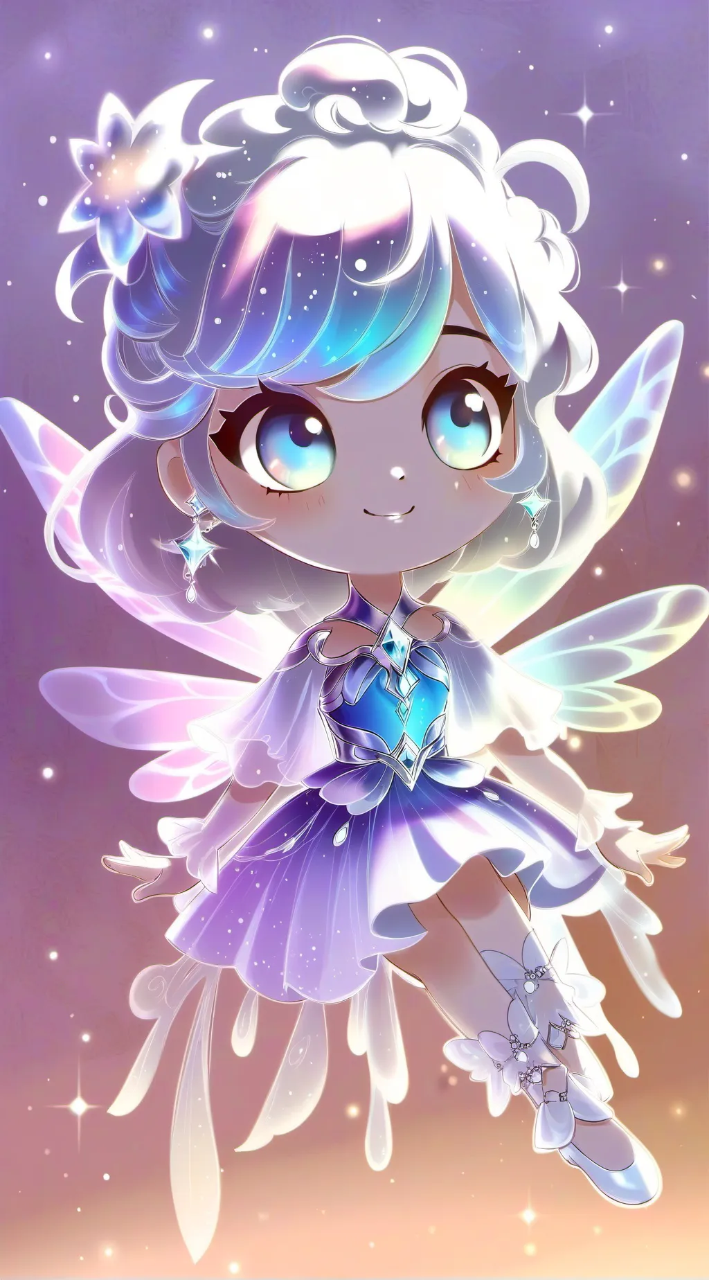 ai character: snowy background