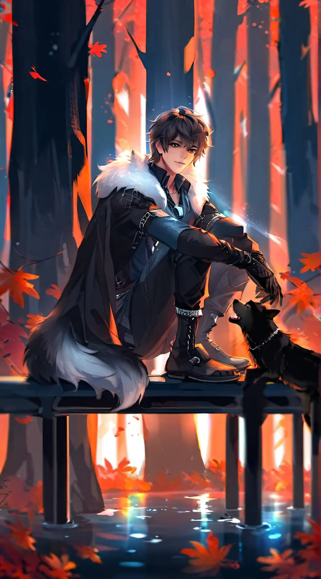 ai character: Max (wolf version) background