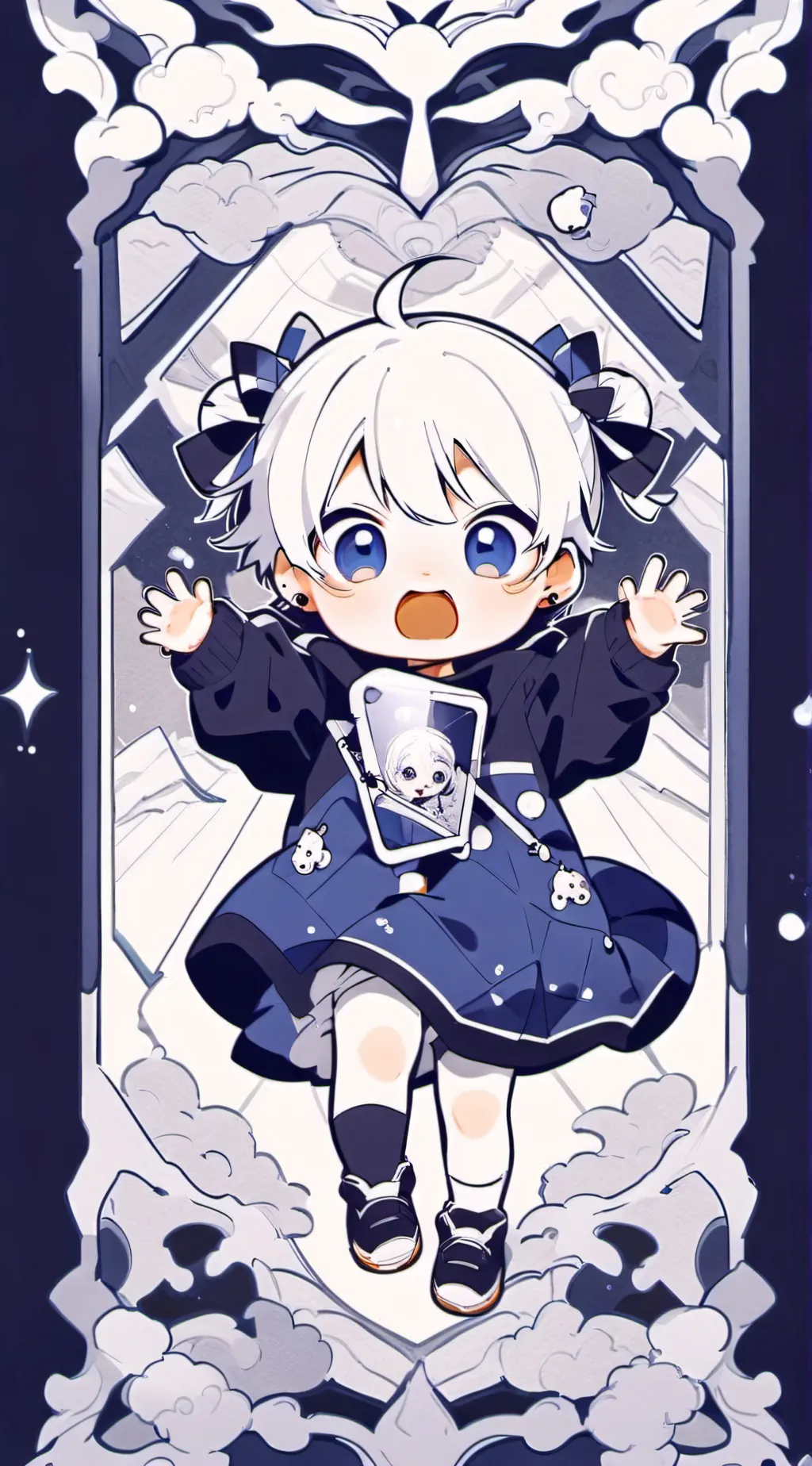 ai character: screaming baby background