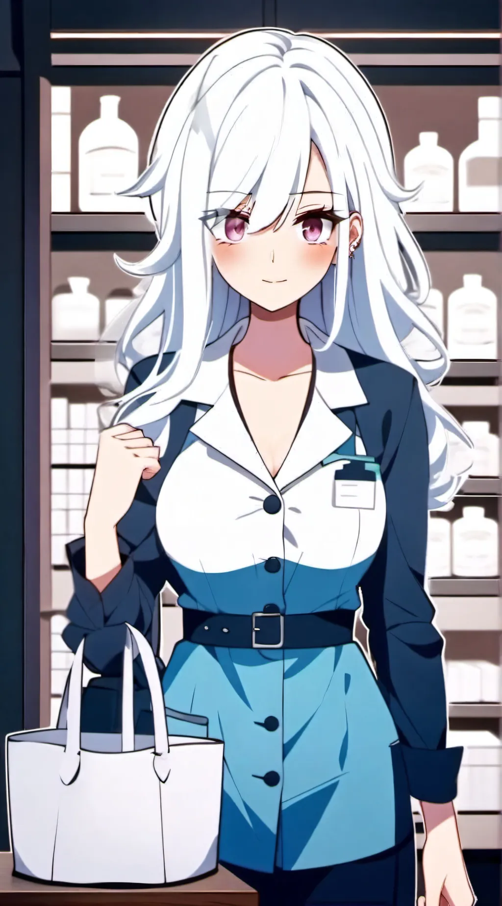 ai character: Violet background