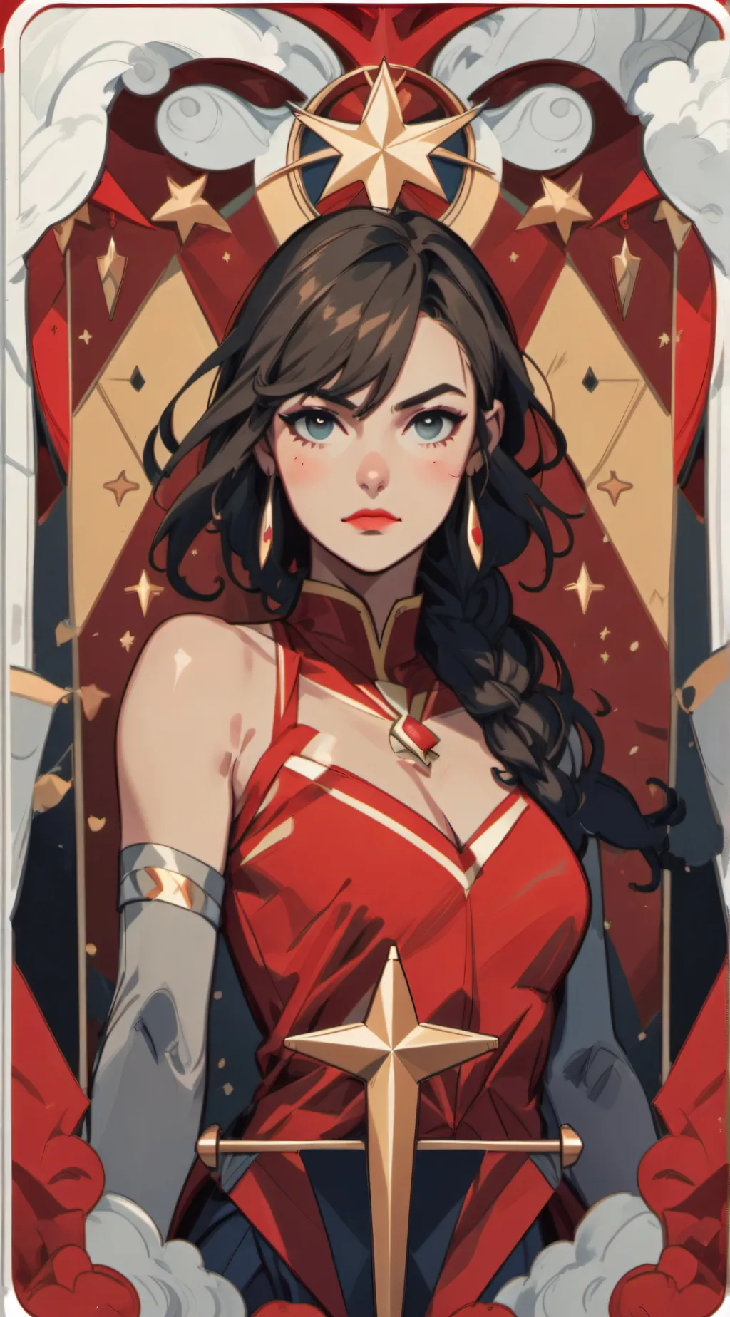 ai character: cute female super  background