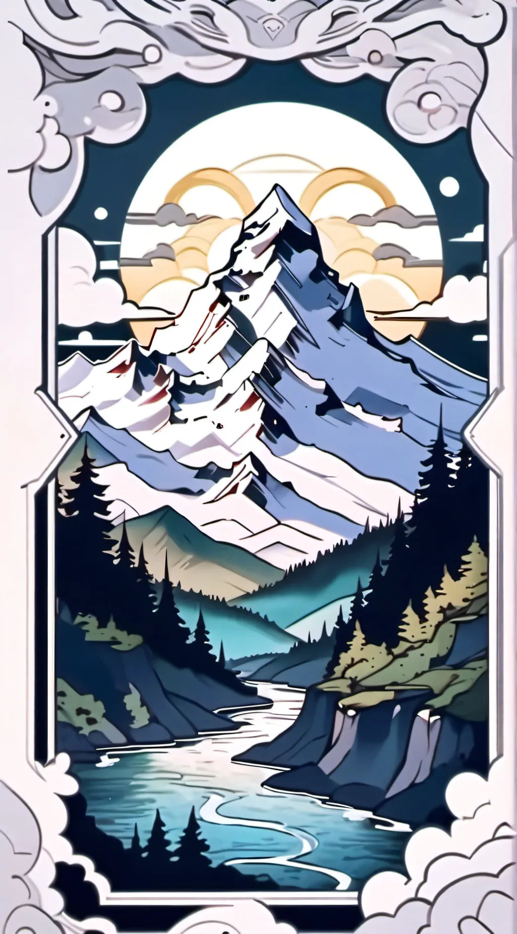 ai character: Jade mountain  background