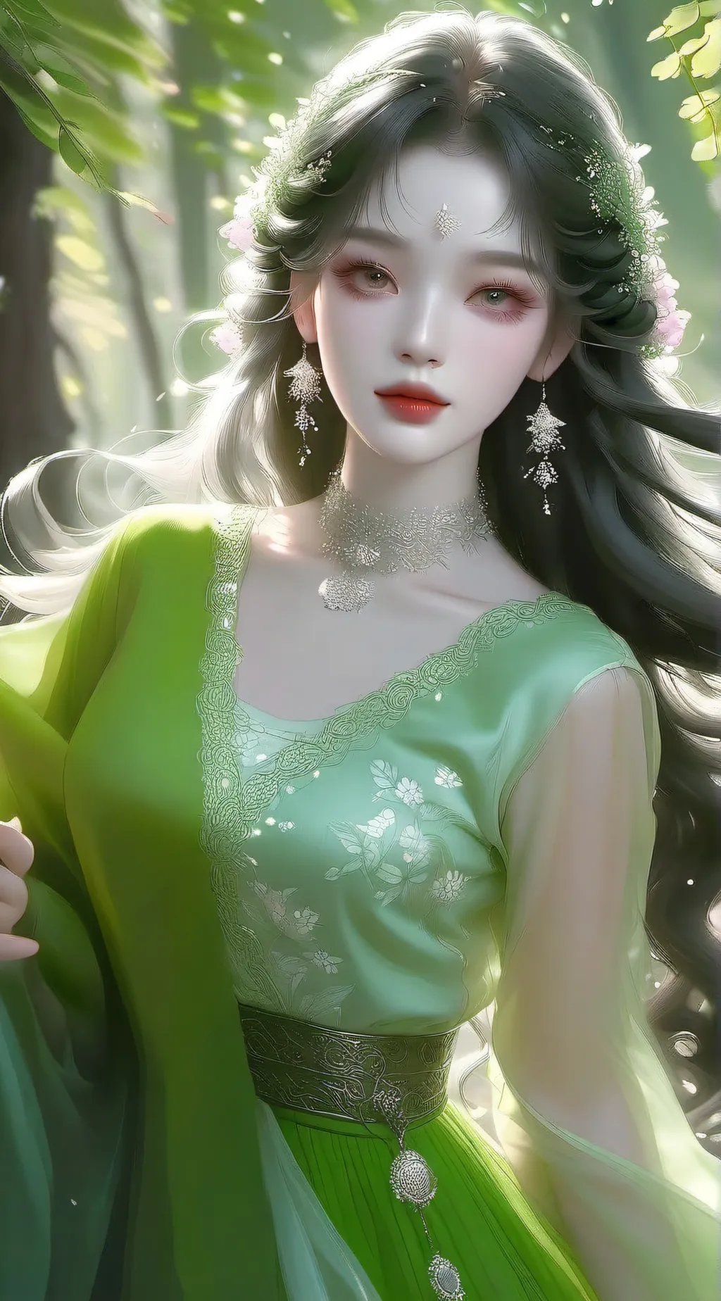 ai character: peri hijau bumi background