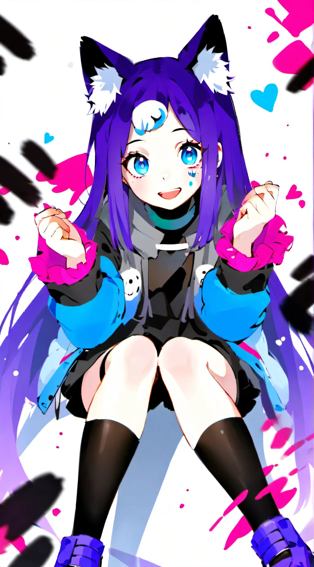 ai character: Moon cat background