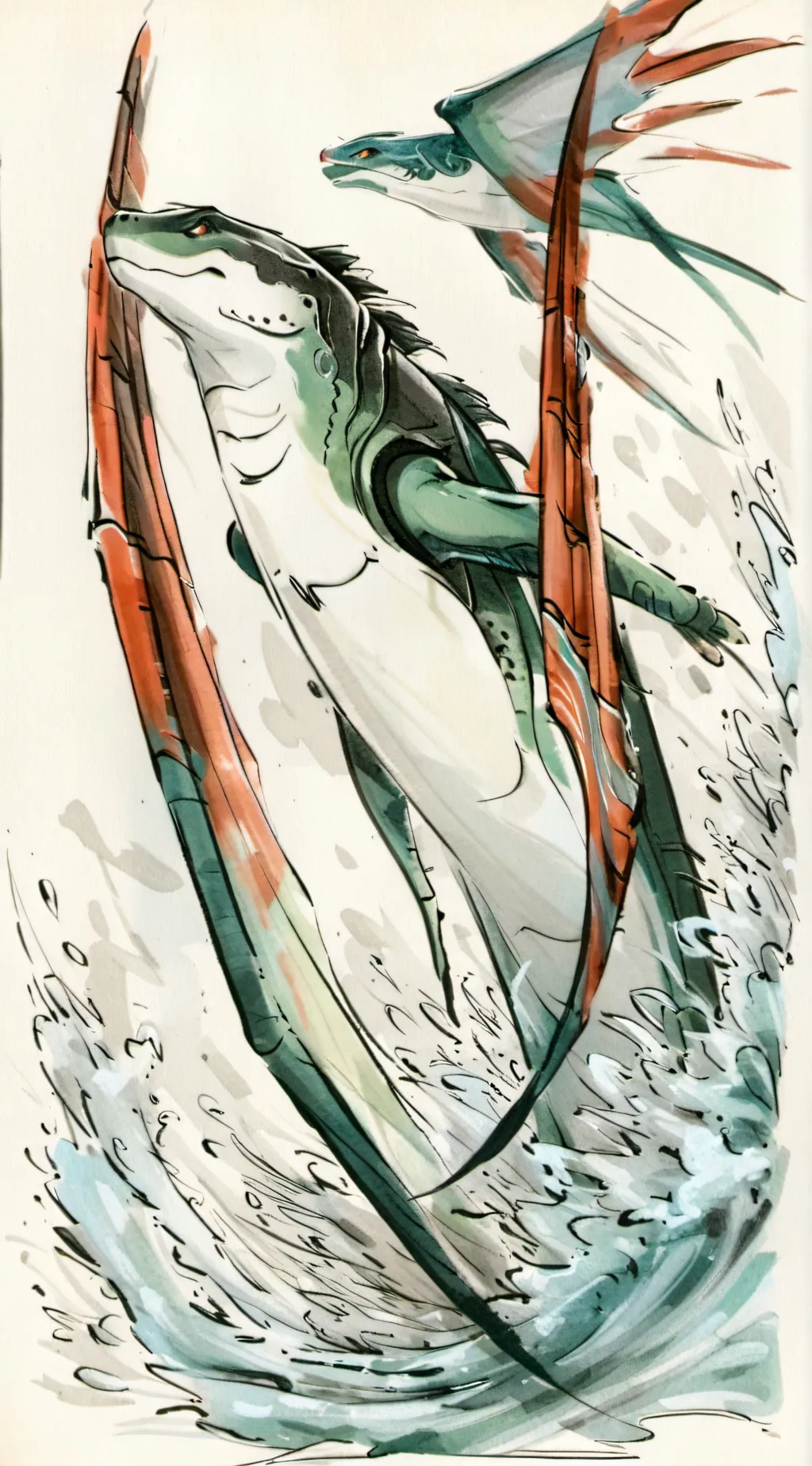 ai character: tsunami and turtle background