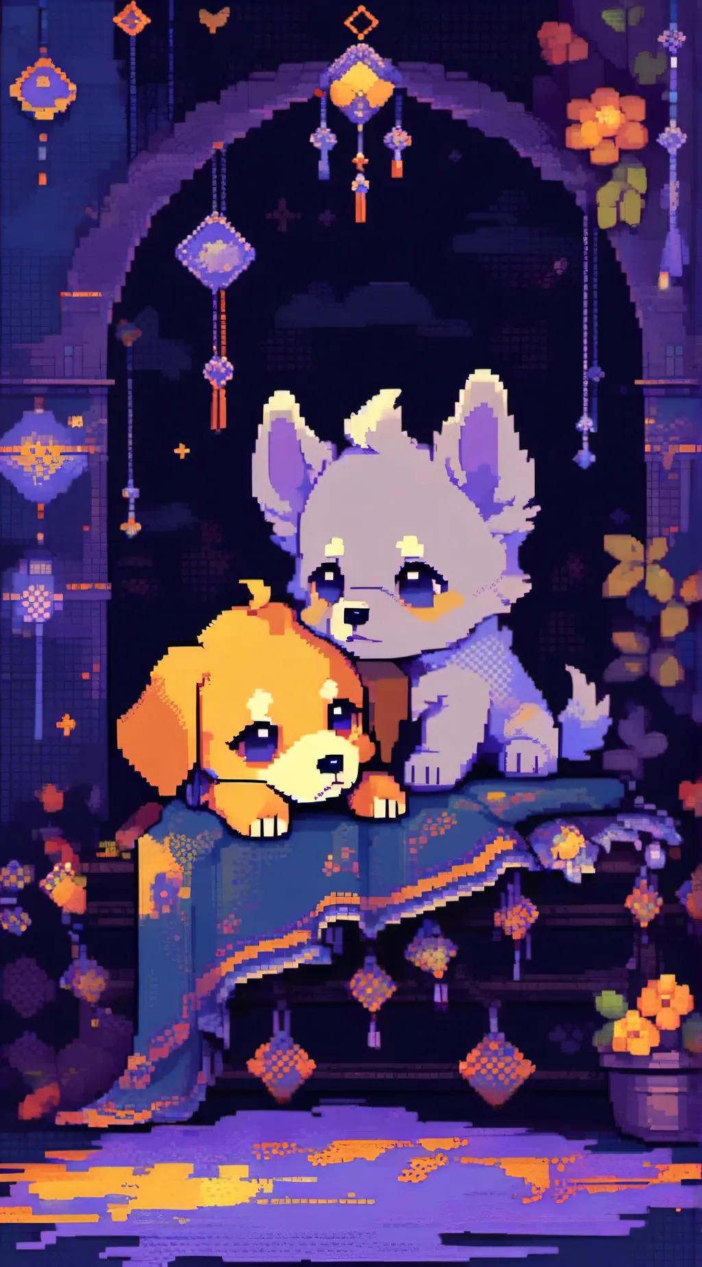 ai character: Baby Orange puppy💛 background