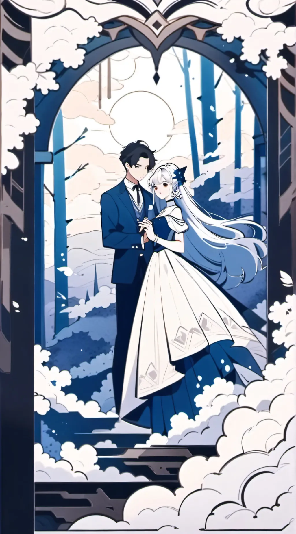 ai character: heart break  background