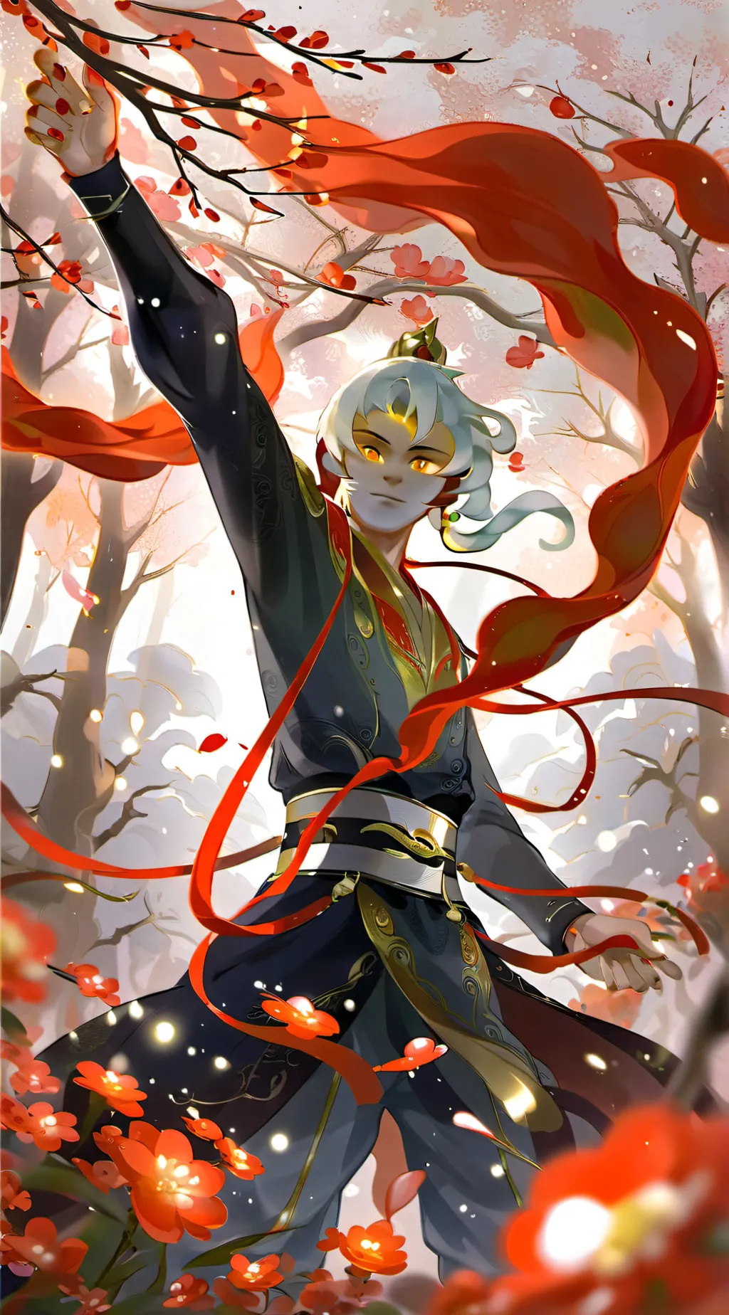 ai character: 3 people elevator background