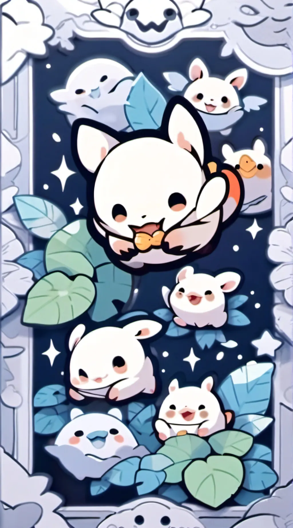 ai character: smiling critters background