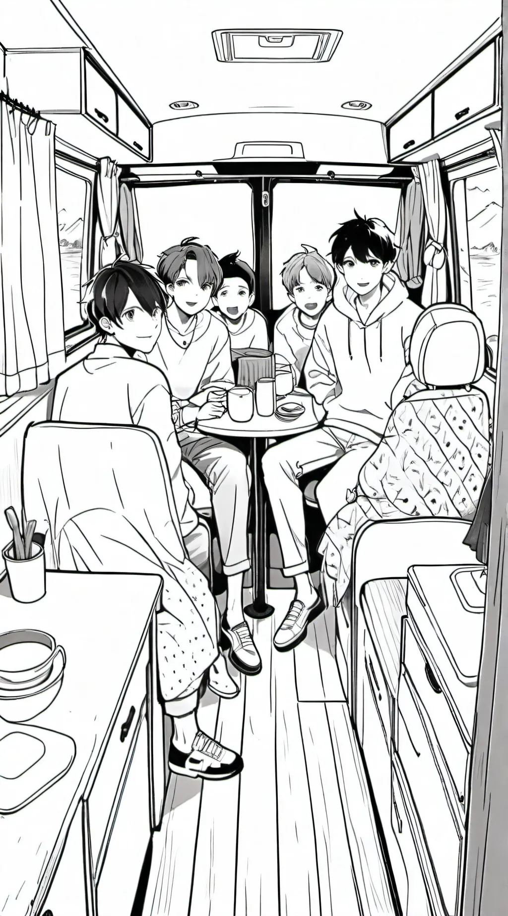 ai character: Friend road trip background