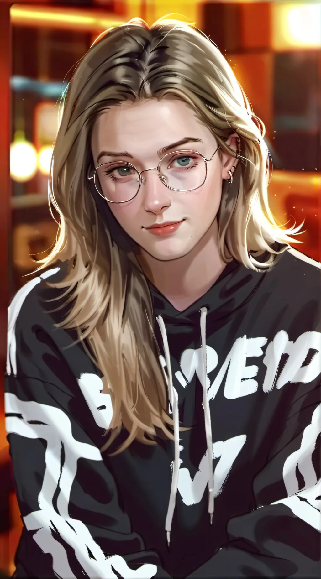 ai character: Amber background