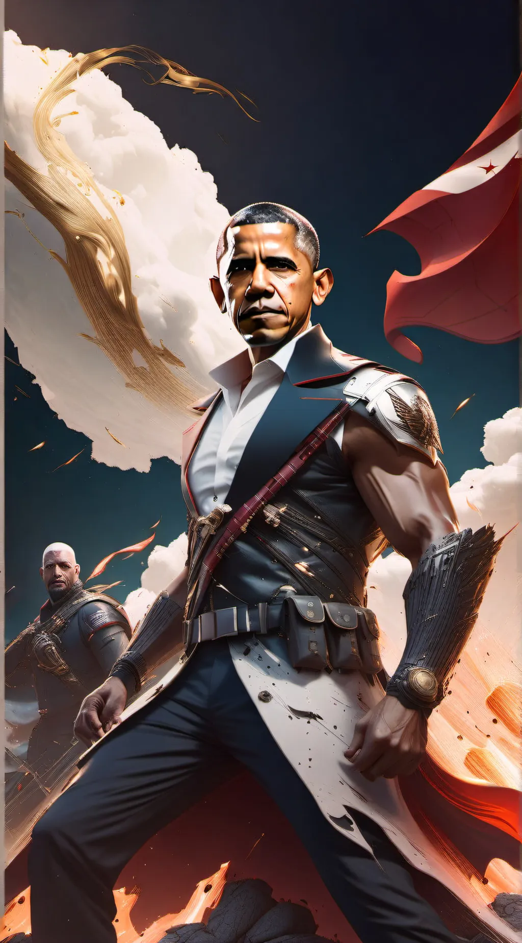 ai character: Joe Trump Obama background