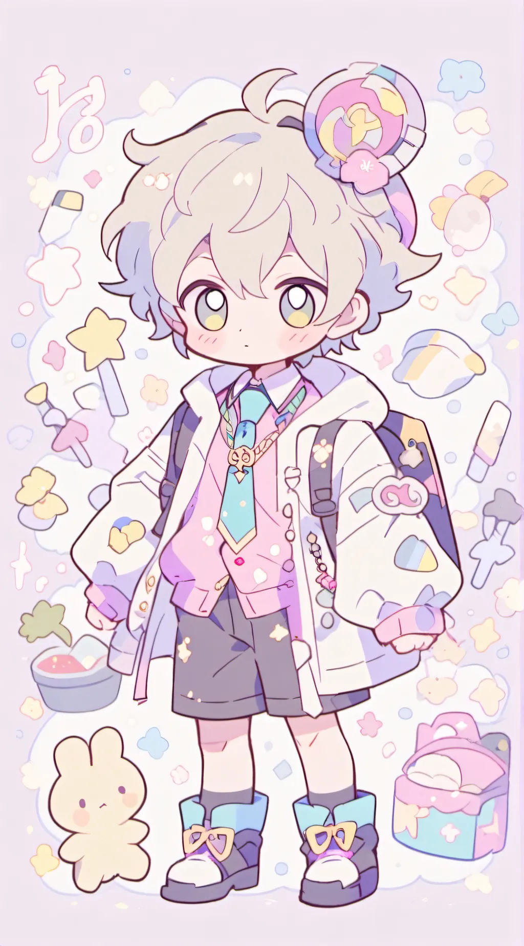 ai character: Brain rot kid background