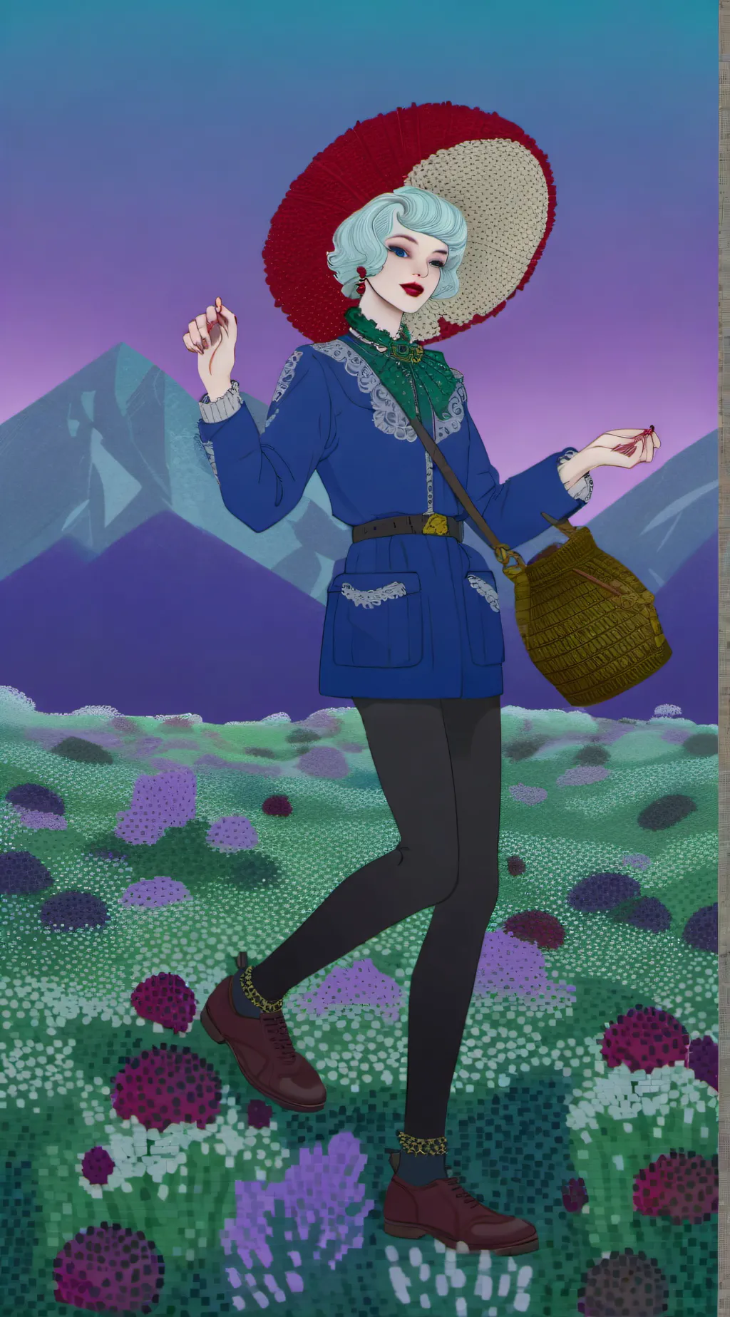 ai character: Miss delight crazy background