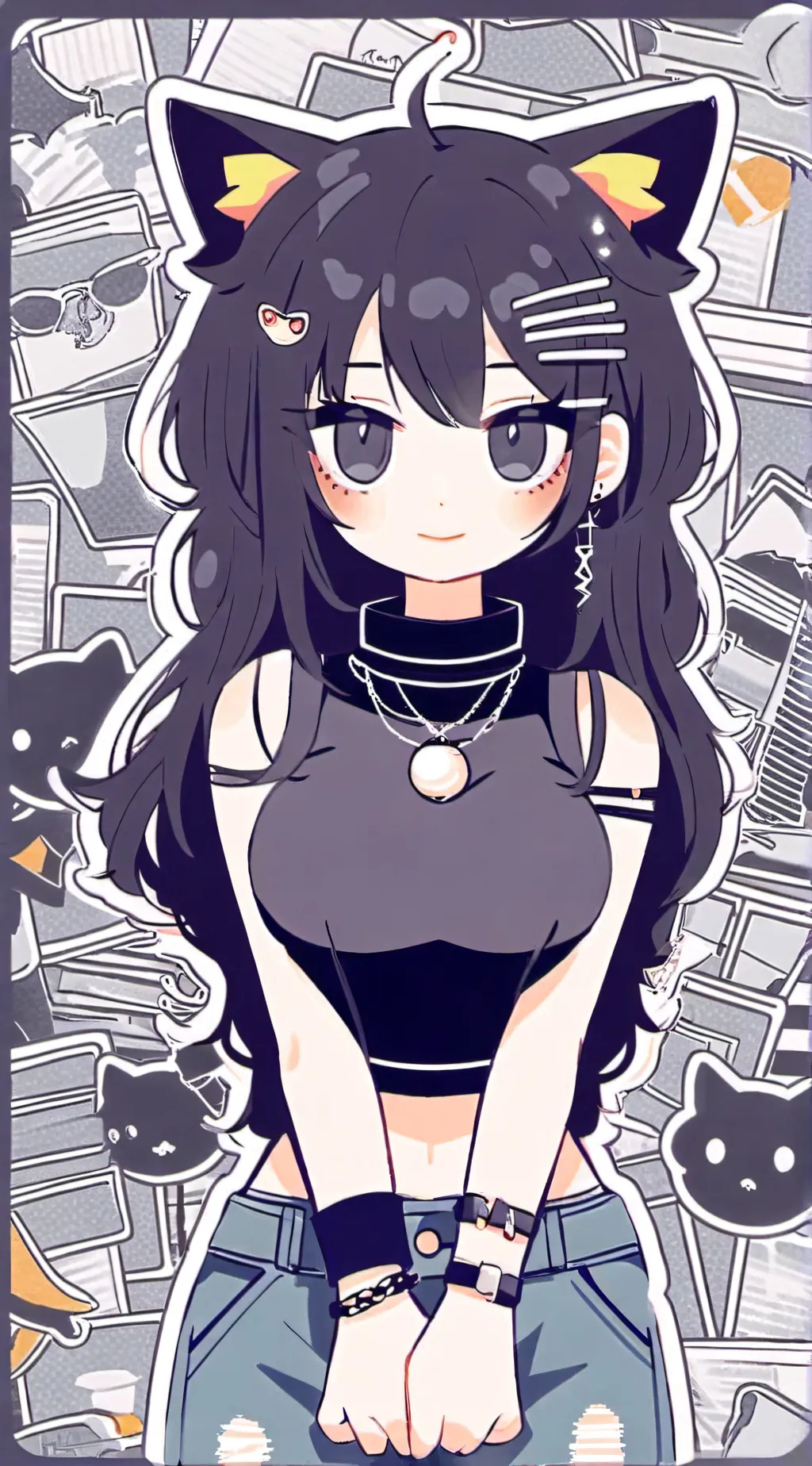 ai character: emoji cat background