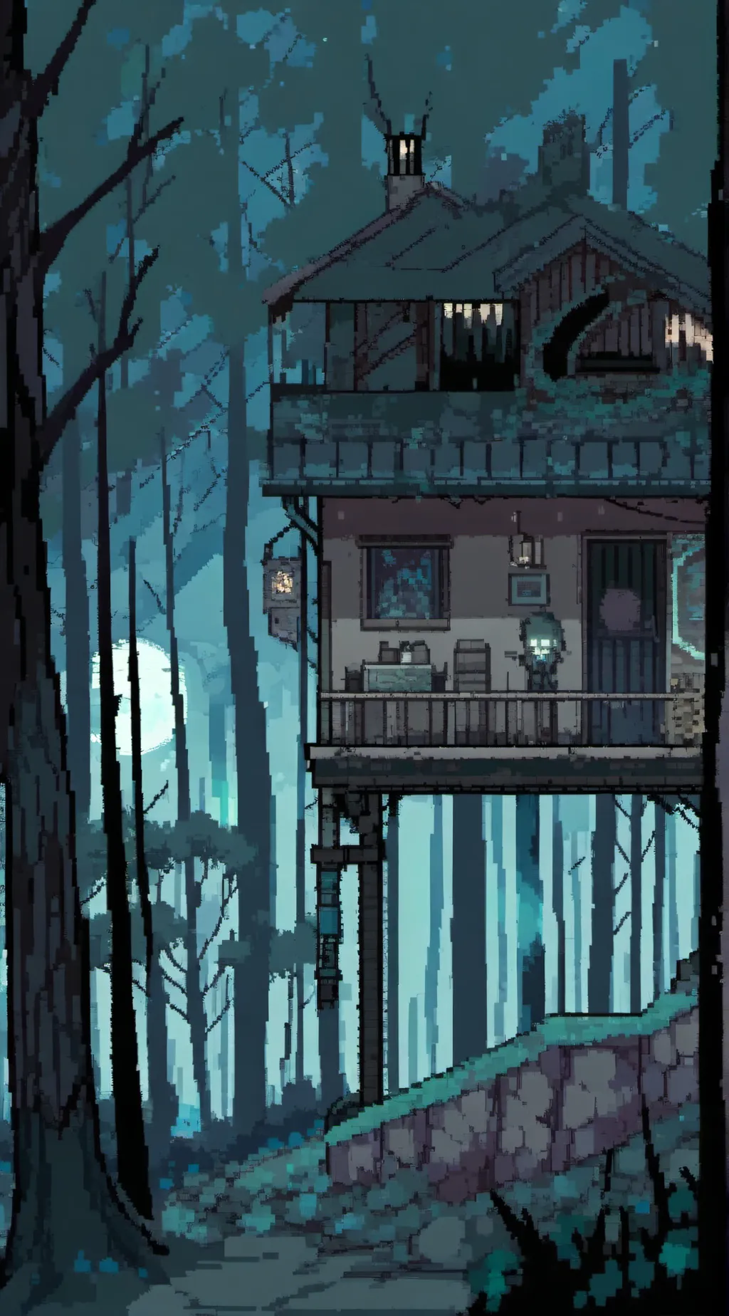 ai character: Halloween House background