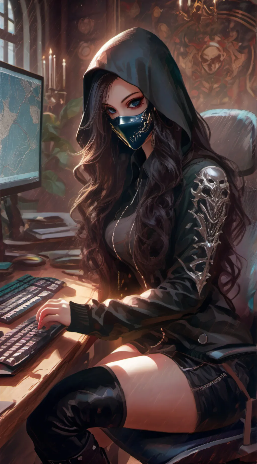 ai character: Tia the raven  background