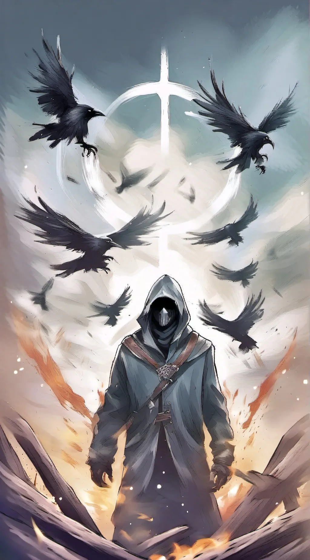 ai character: crow background