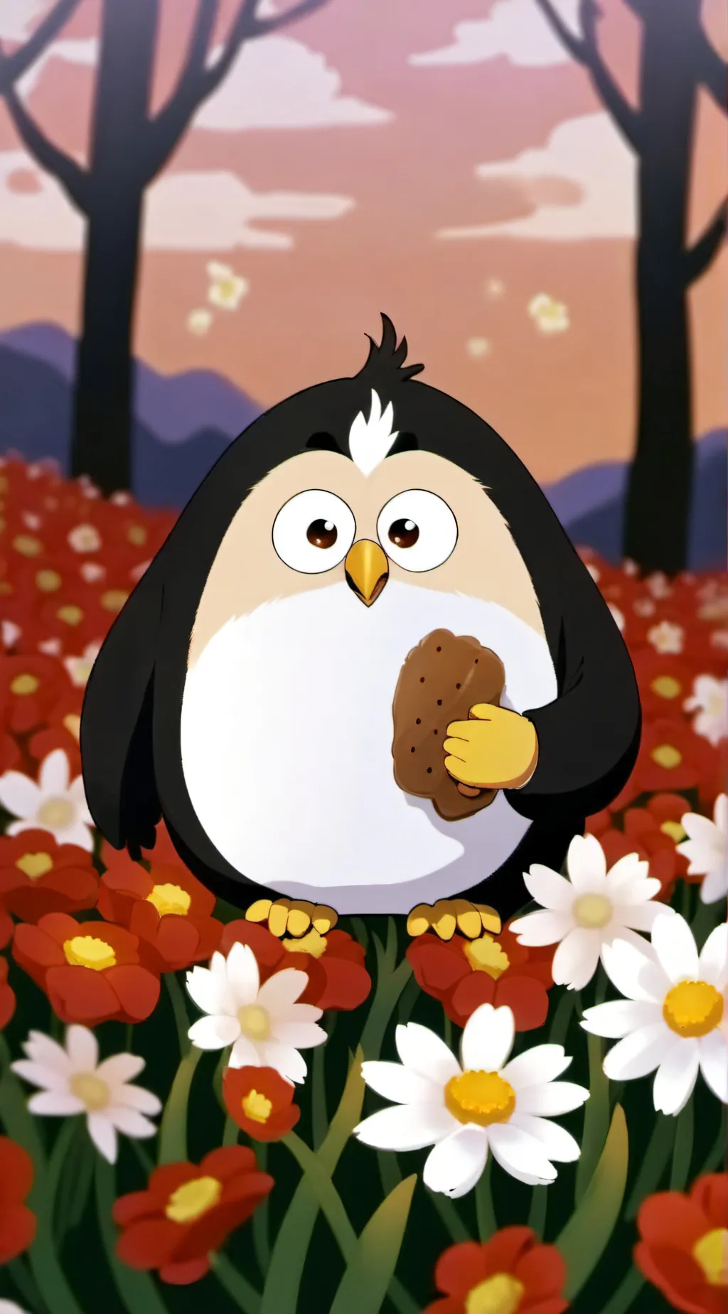 ai character: penguin  background