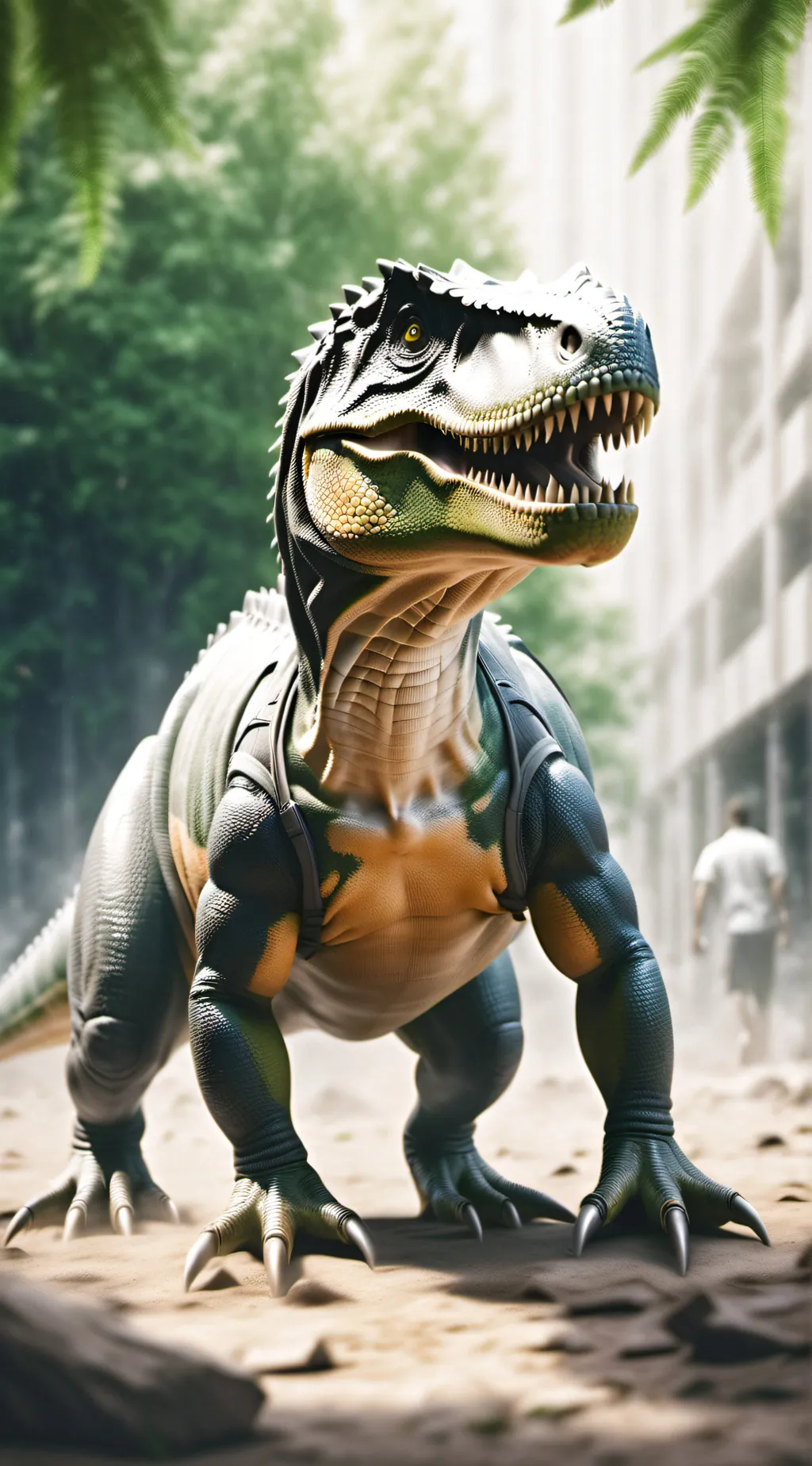 ai character: Dino school background