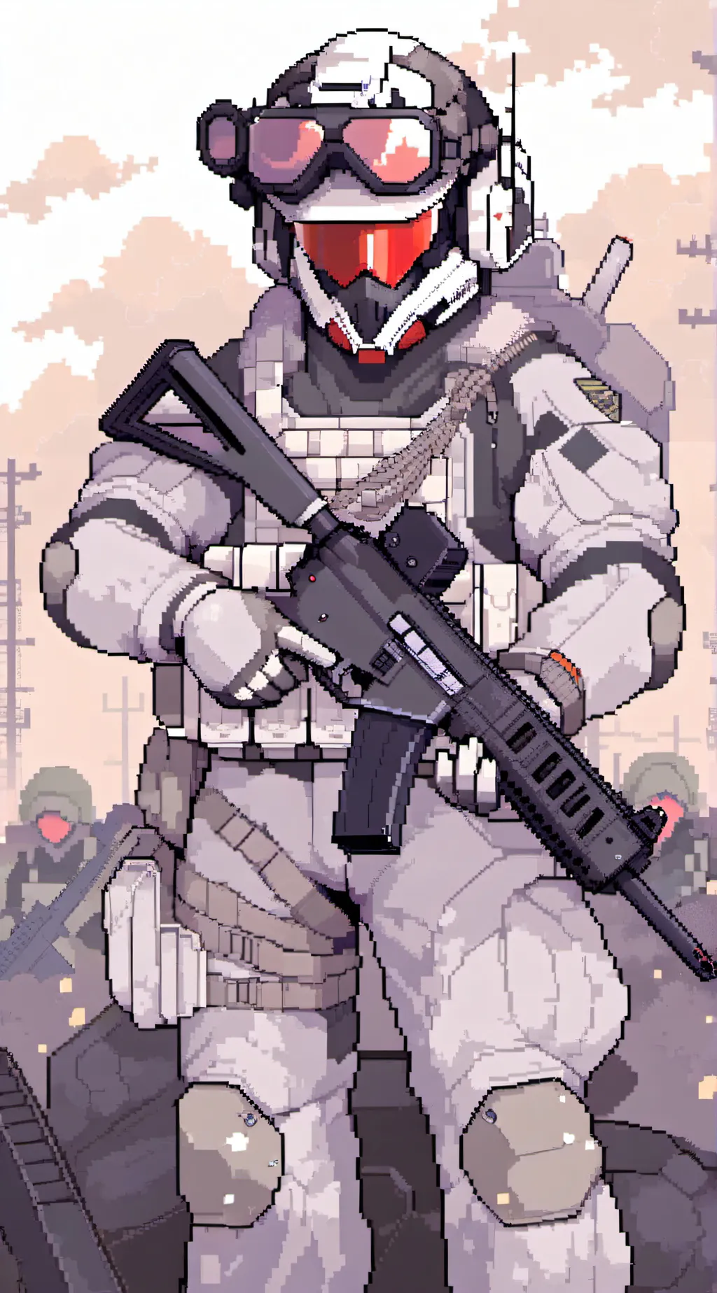 ai character: AntiFurry army background