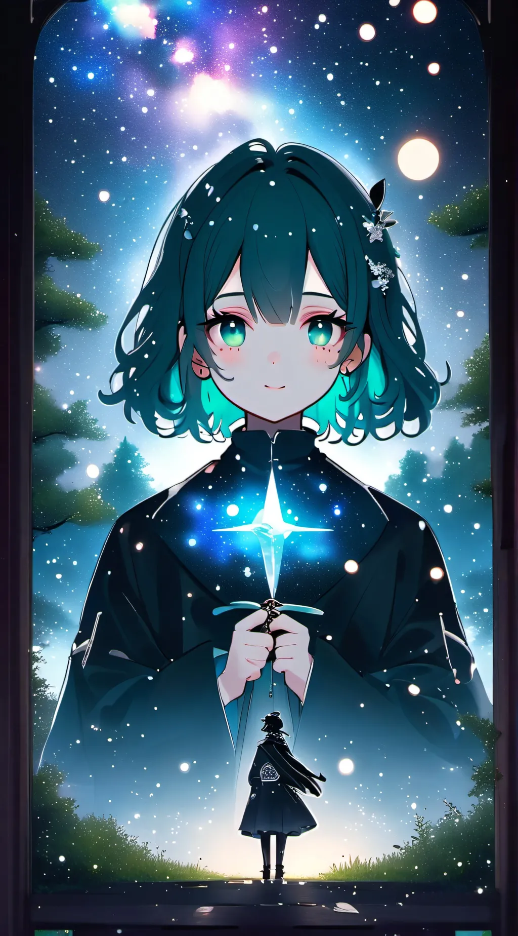 ai character: school anime cross background