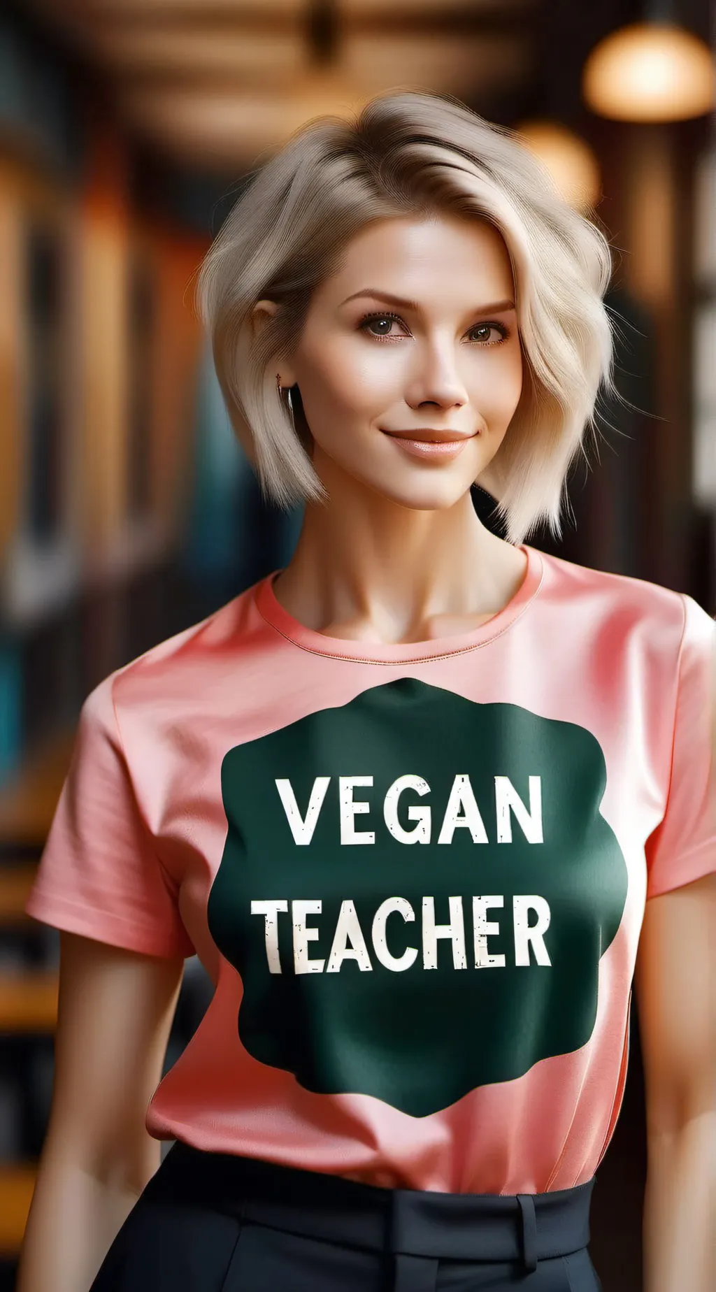 ai character: The vegan teacher  background