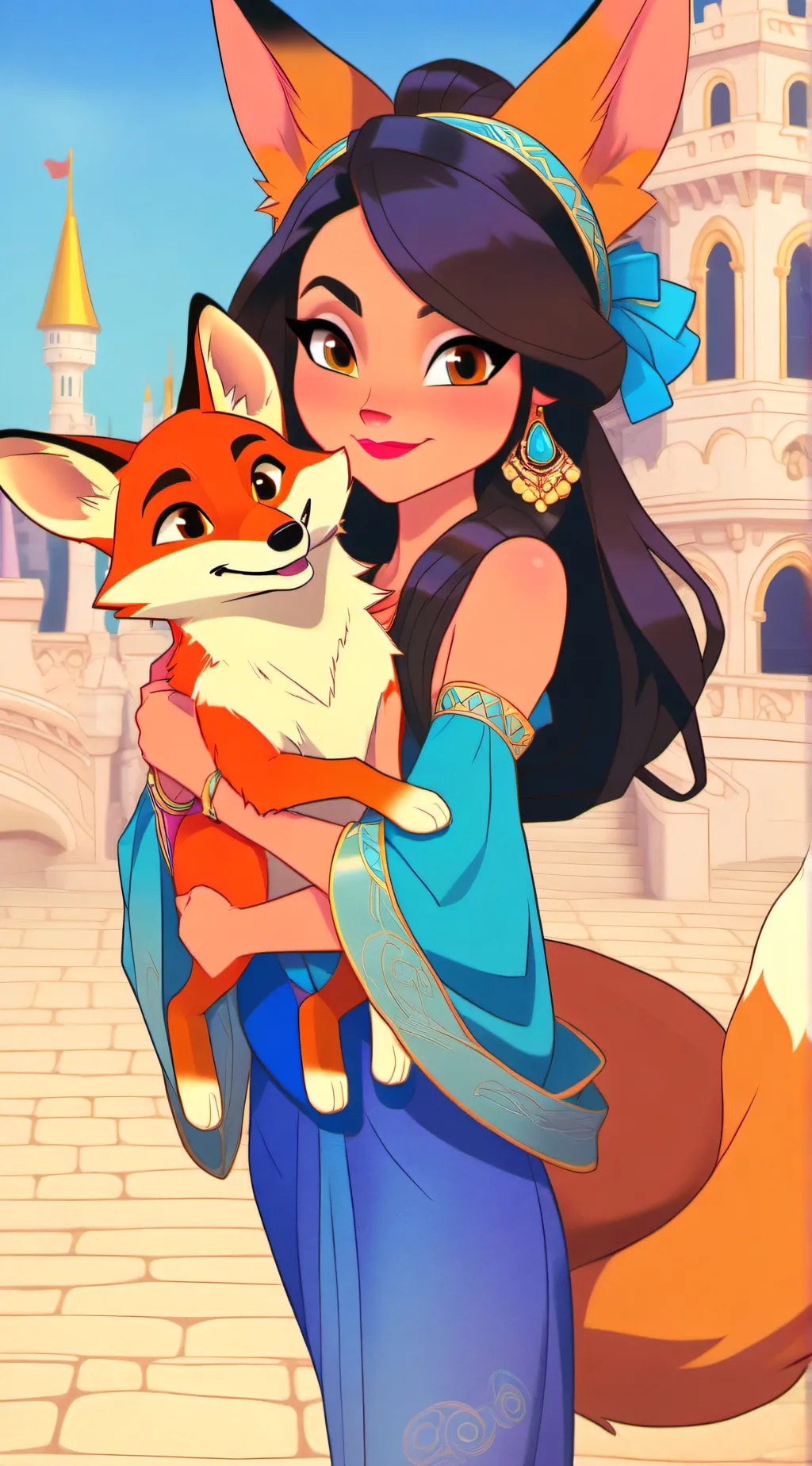 ai character: Fox girl background