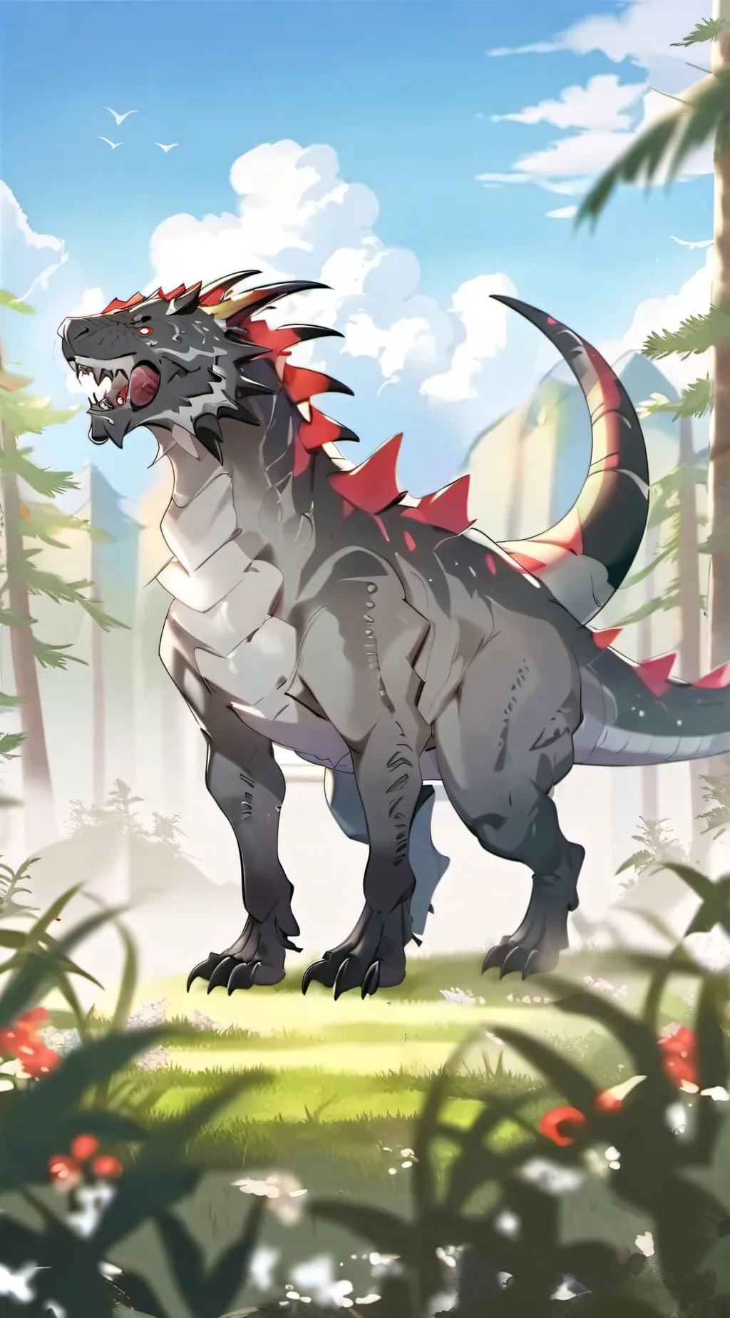 ai character: New Dinosaour background