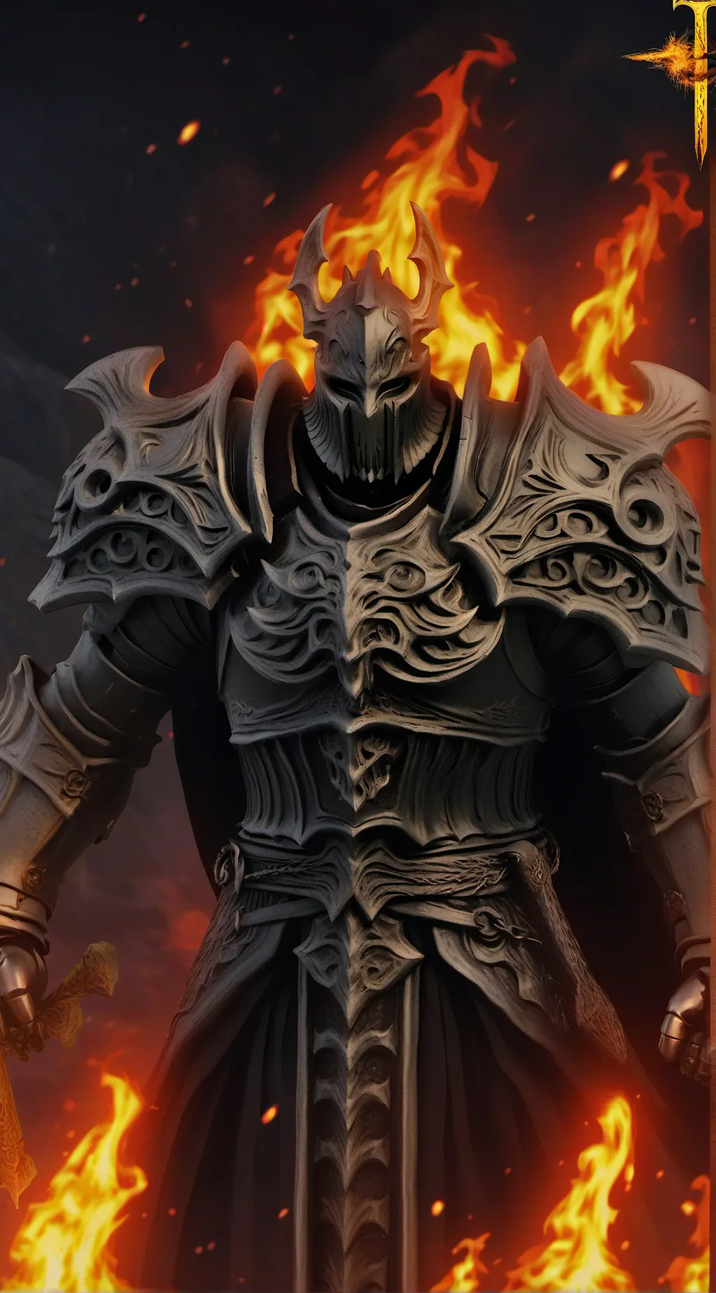 ai character: fire knight background