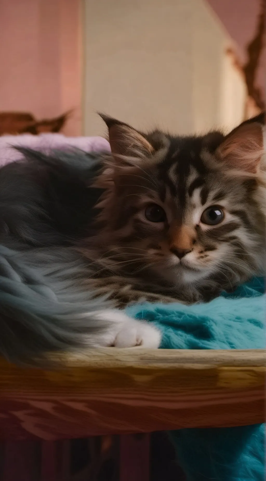 ai character: owner and fluffy background