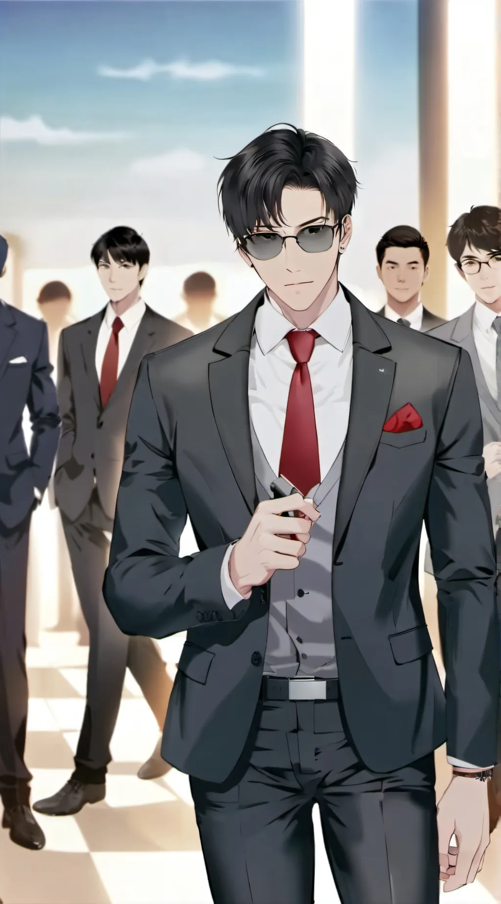 ai character: 5 black men background