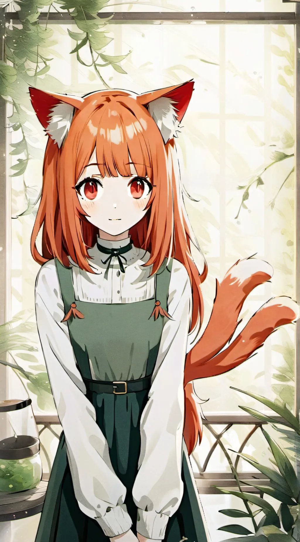 ai character: Ruby Spirit Feline background