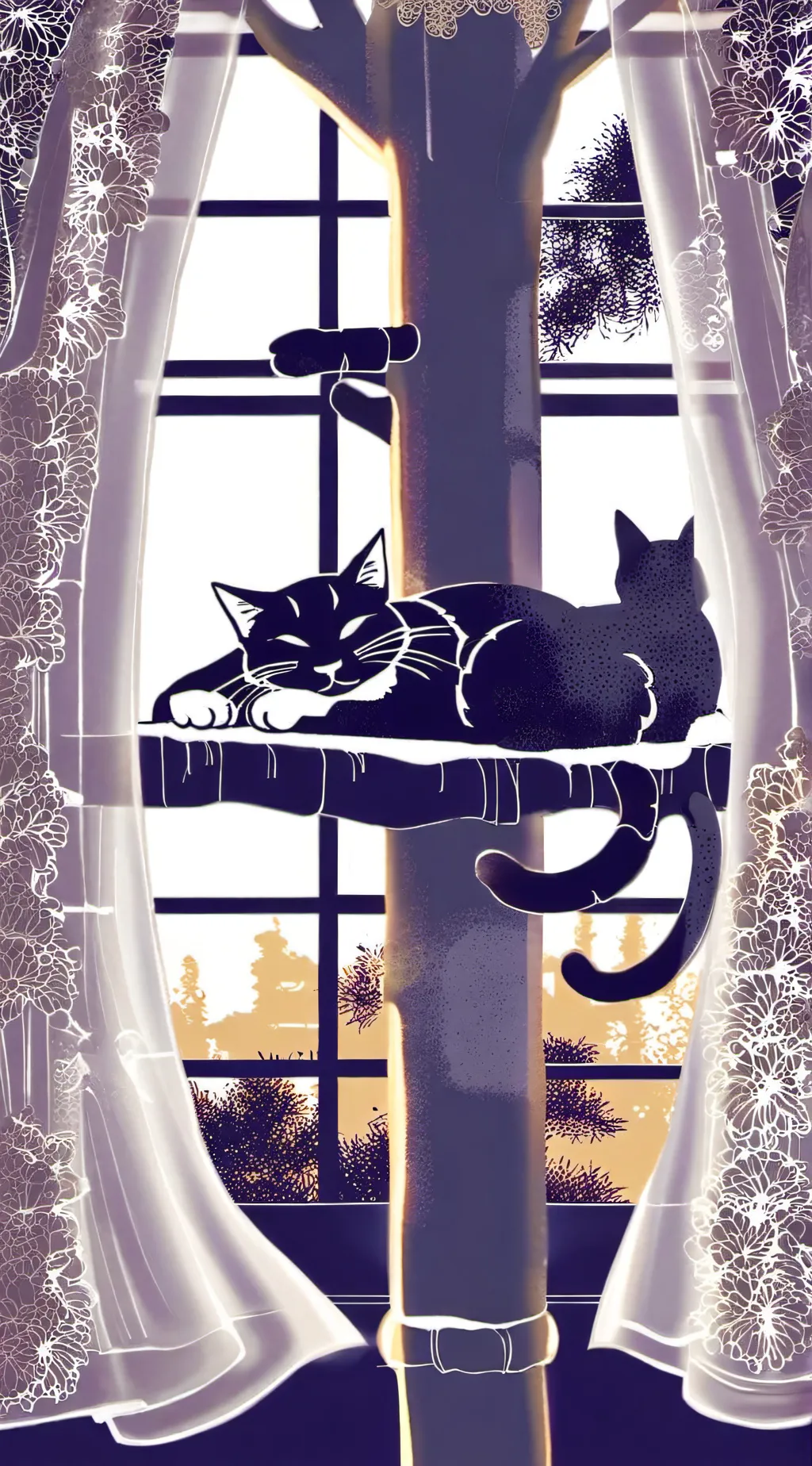 ai character: chilling cats background