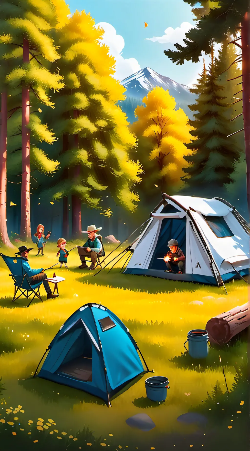 ai character: MHA goes camping  background
