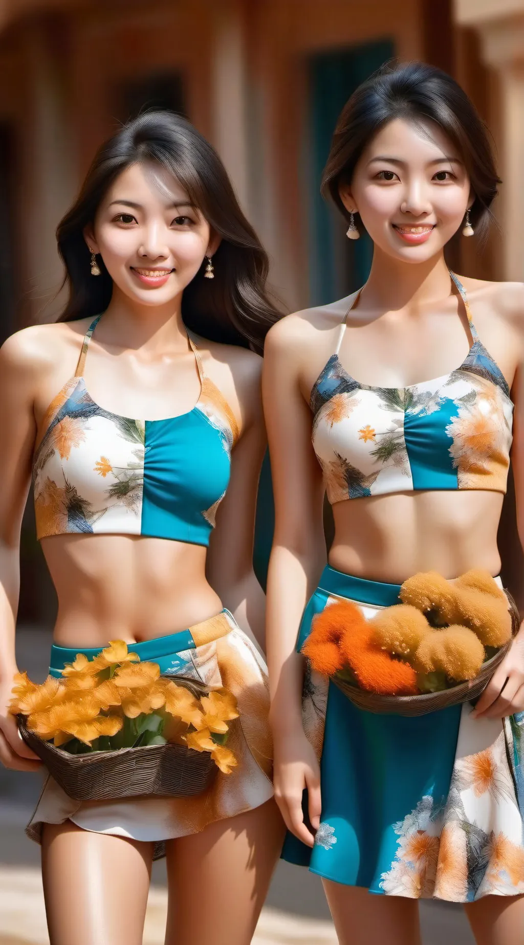 ai character: Violet and  sarah  background