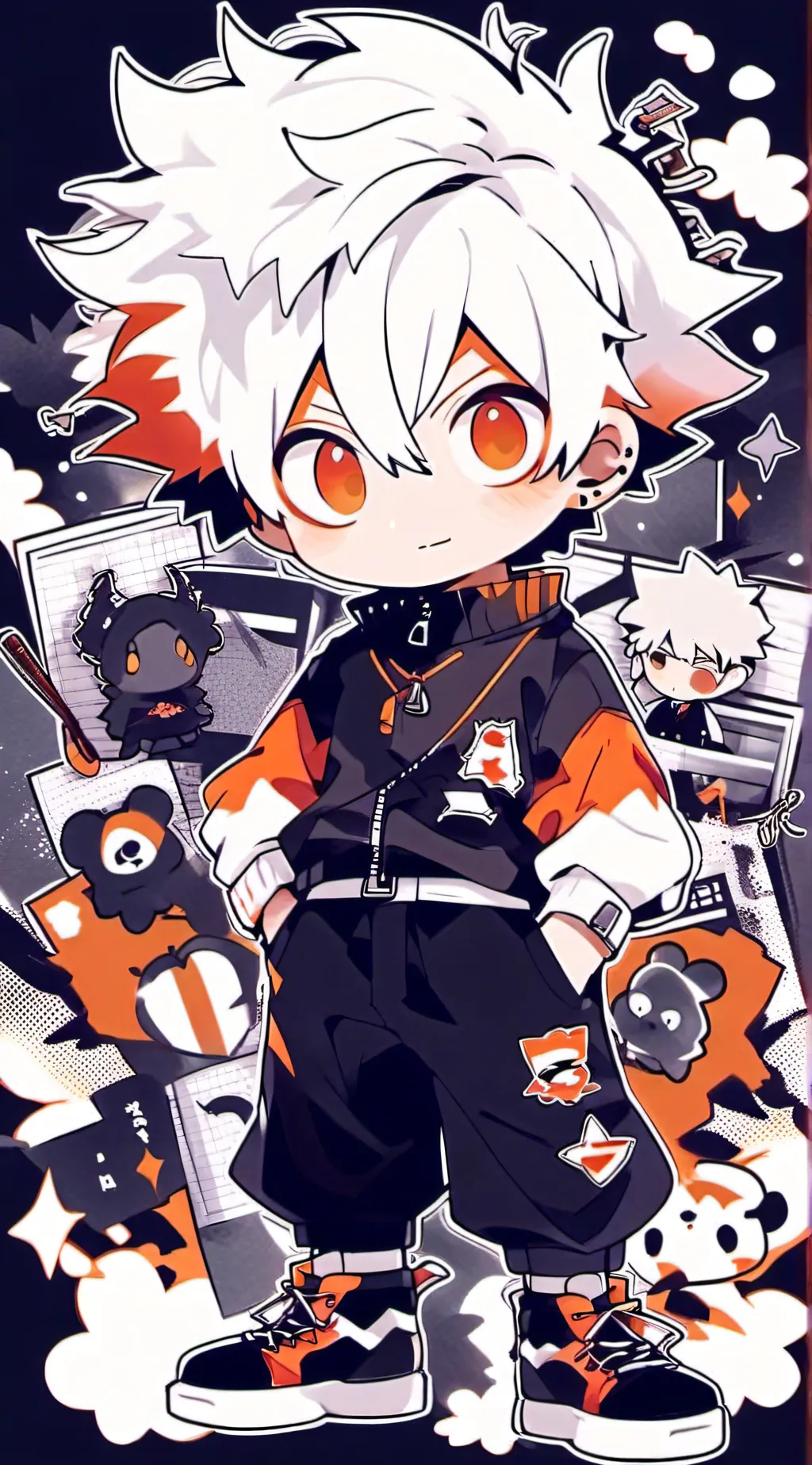 ai character: chibi bakugo background