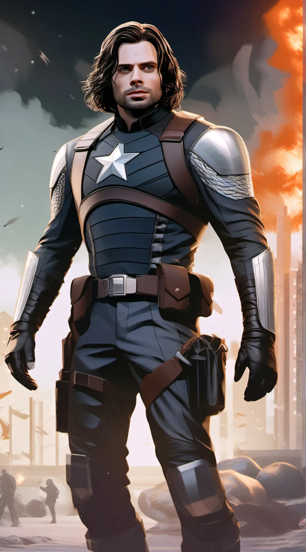 ai character: Bucky Barnes  background