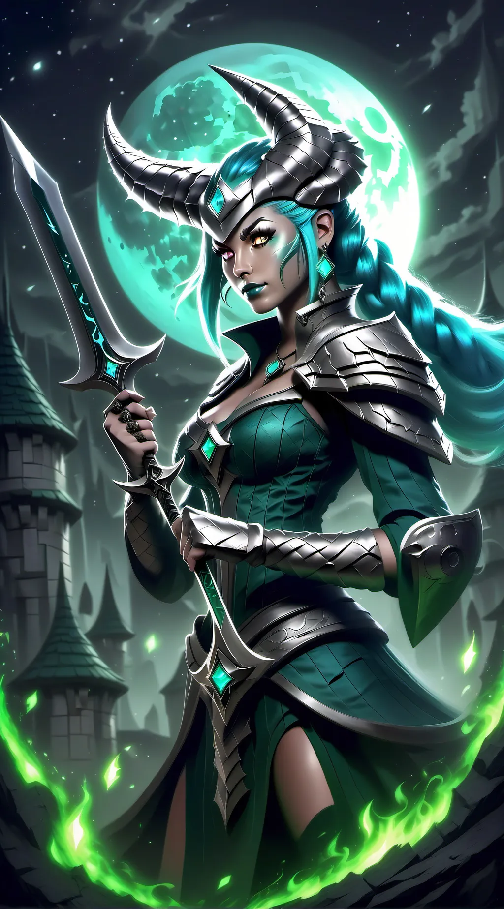 ai character: Moon she is wolf background