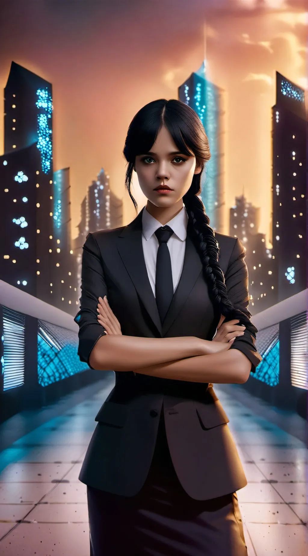 ai character: Wednesday Addams  background