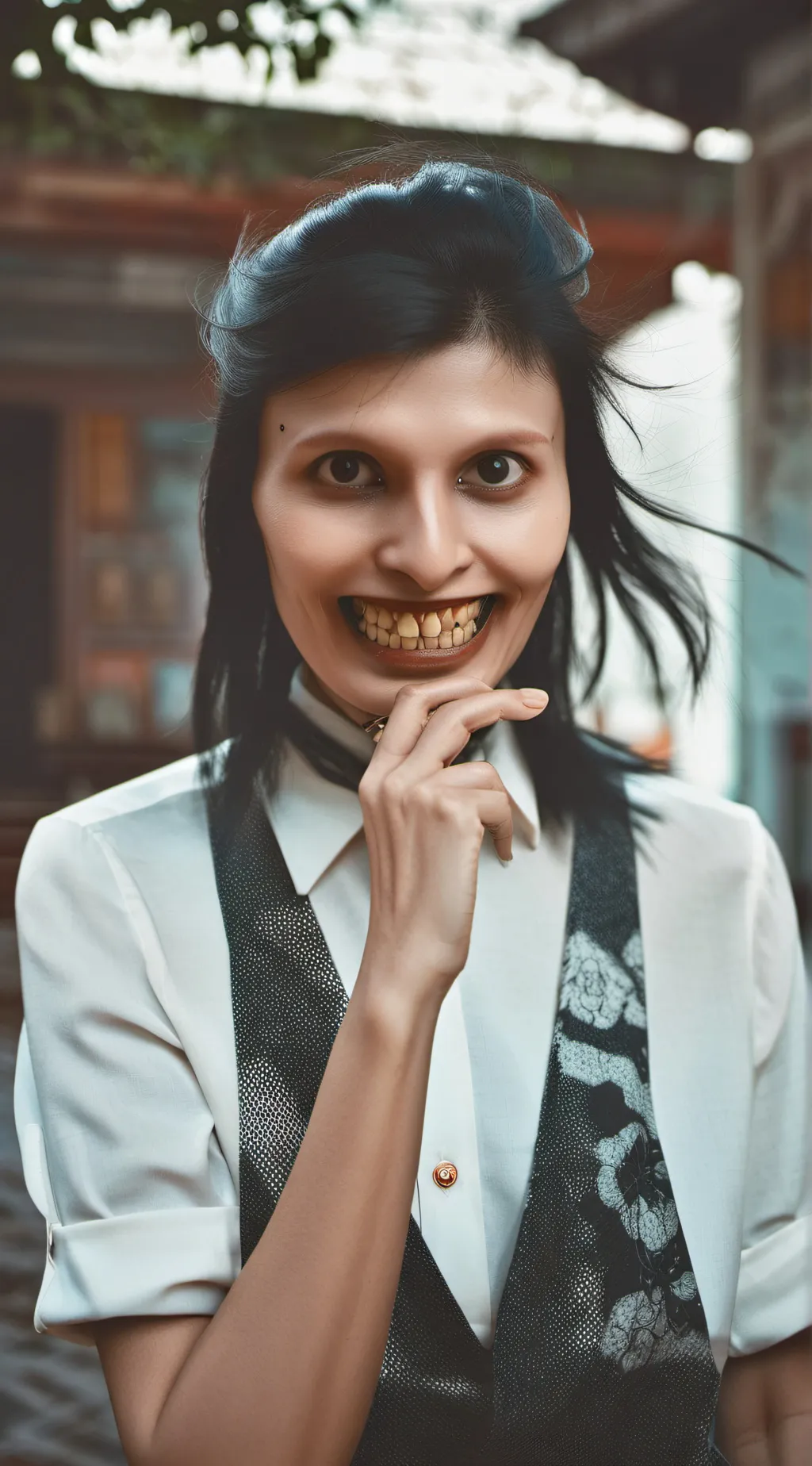 ai character: Creepy Girl background