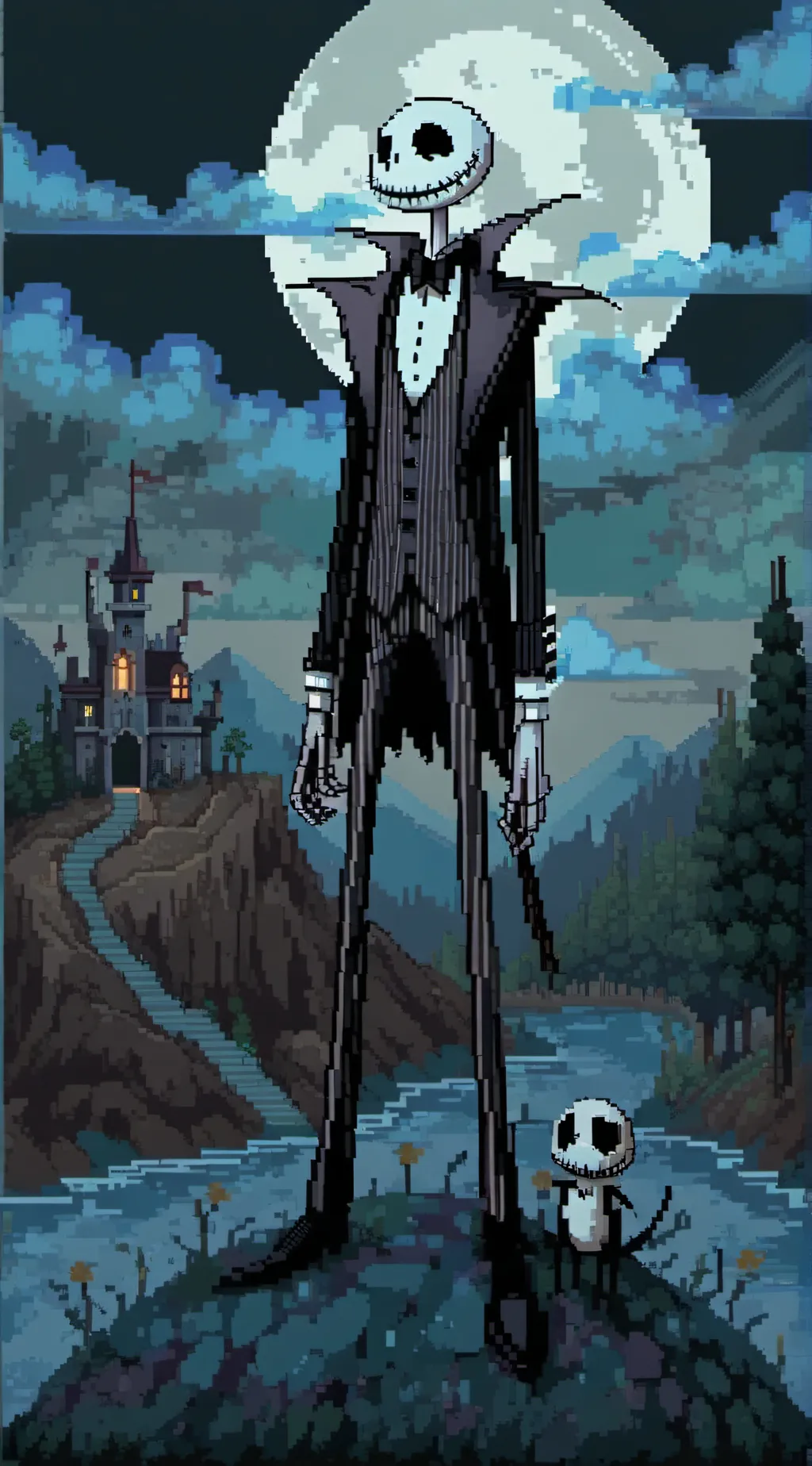 ai character: Jack Skellington background