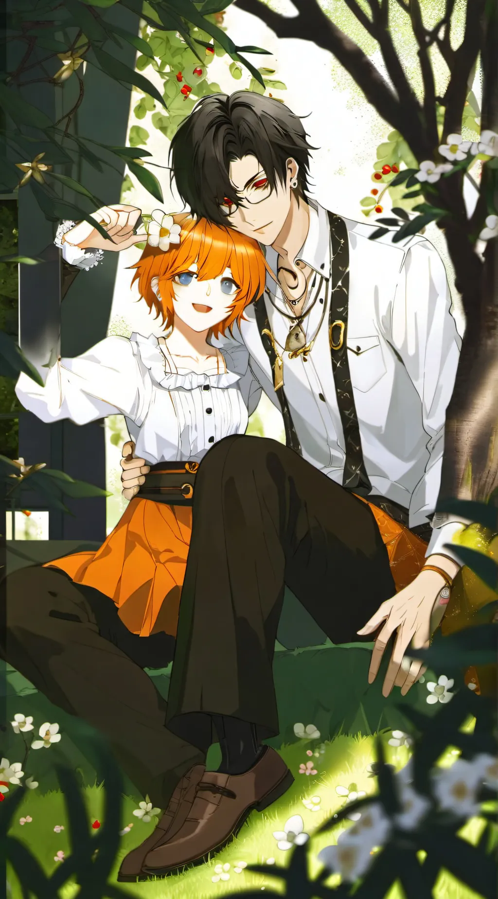 ai character: Luca and rose background