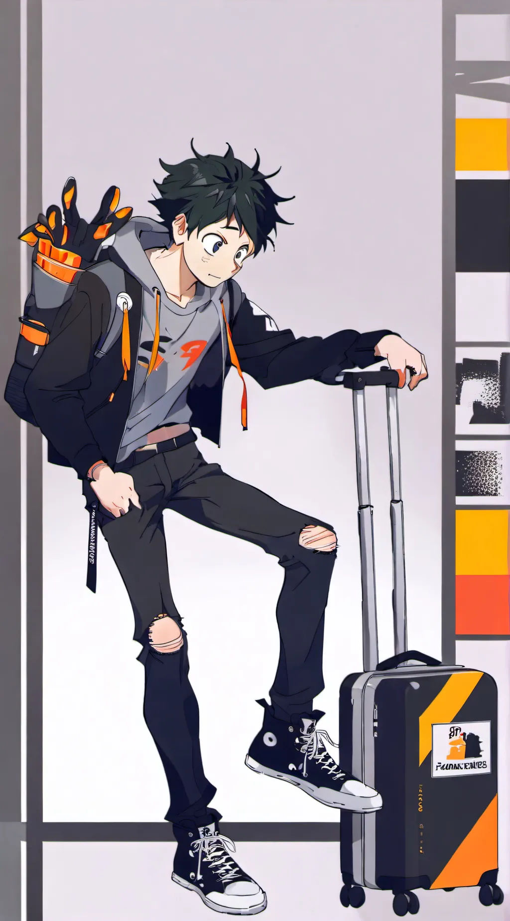 ai character: deku  background