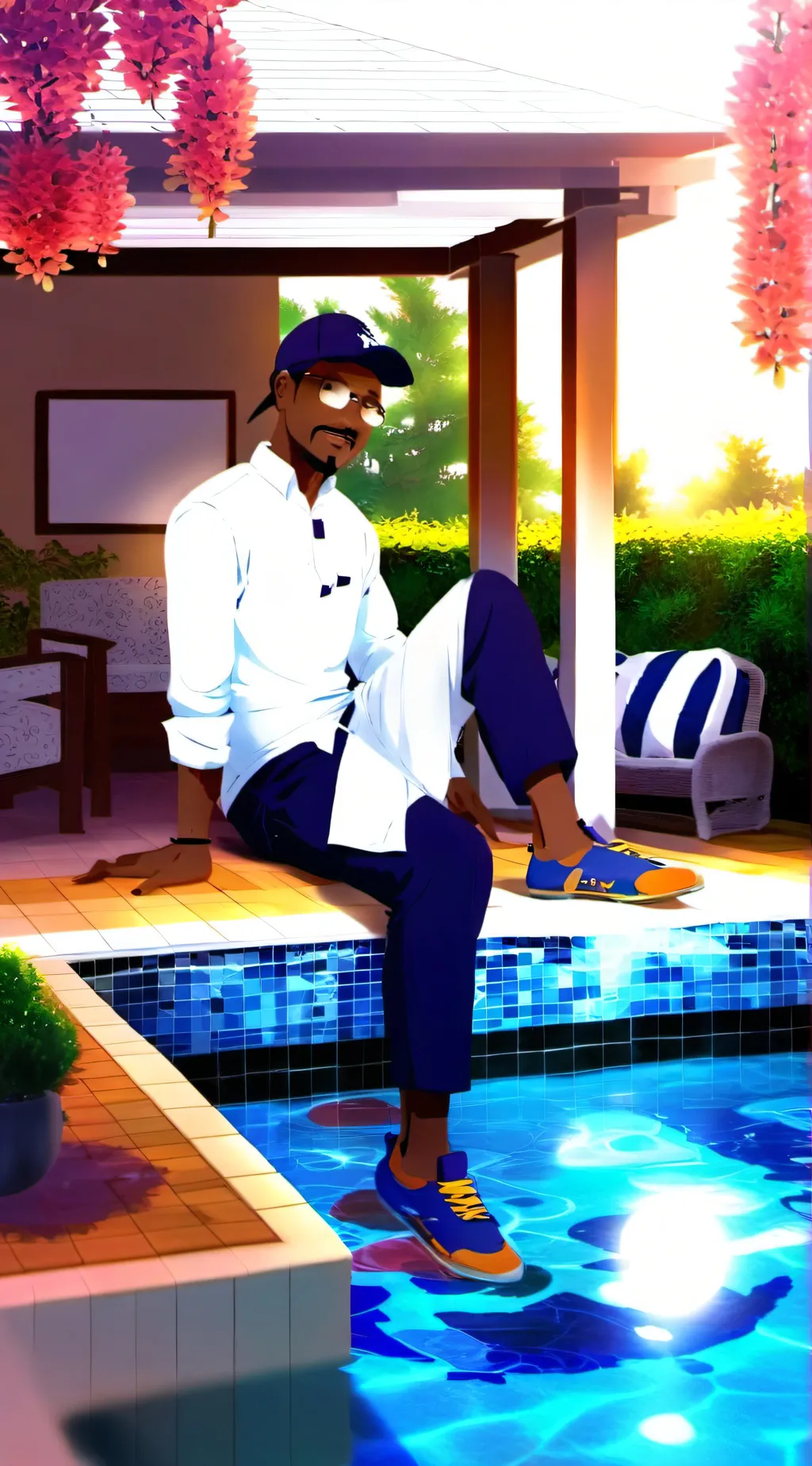 ai character: MHA pool background