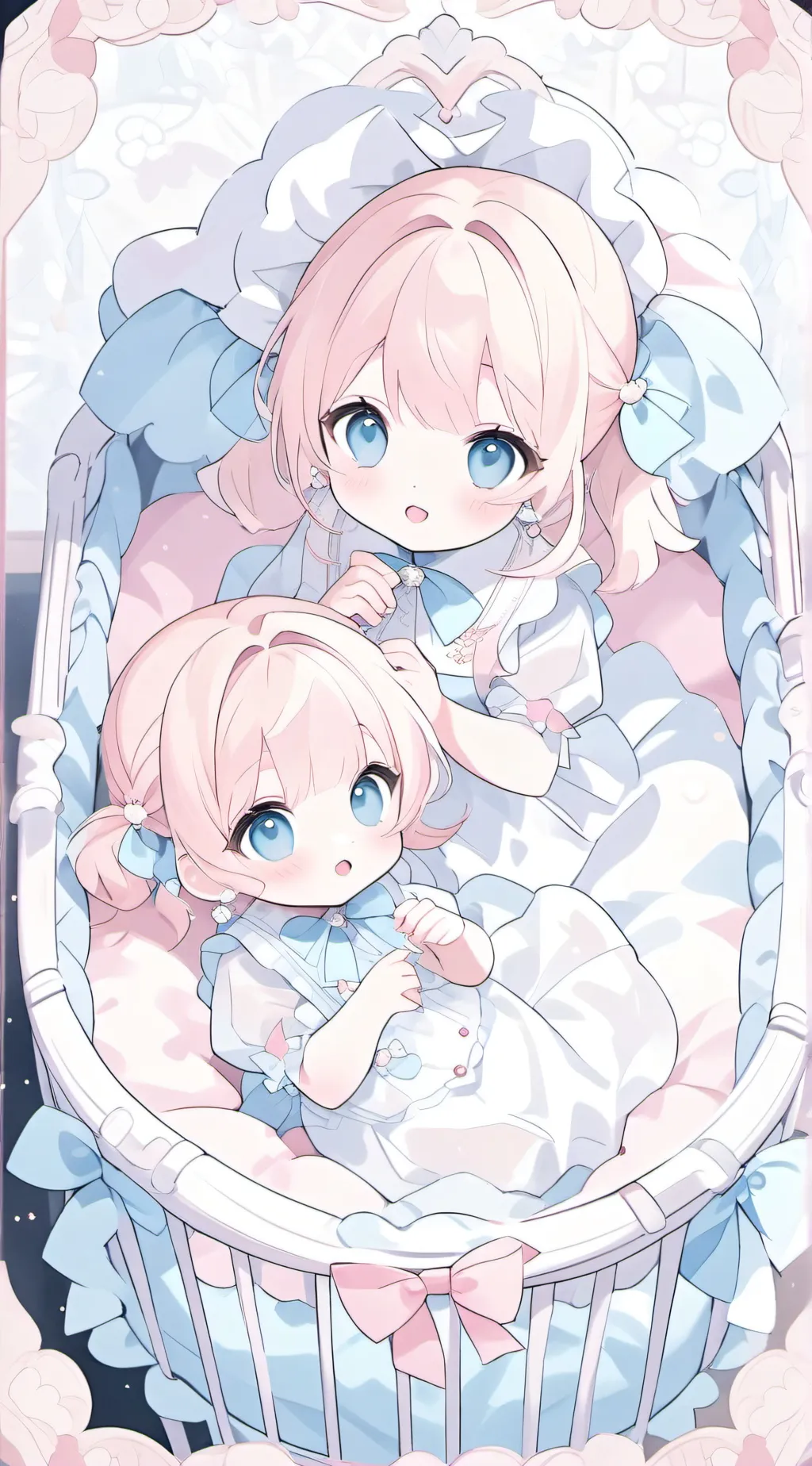 ai character: baby Lily and Lala background