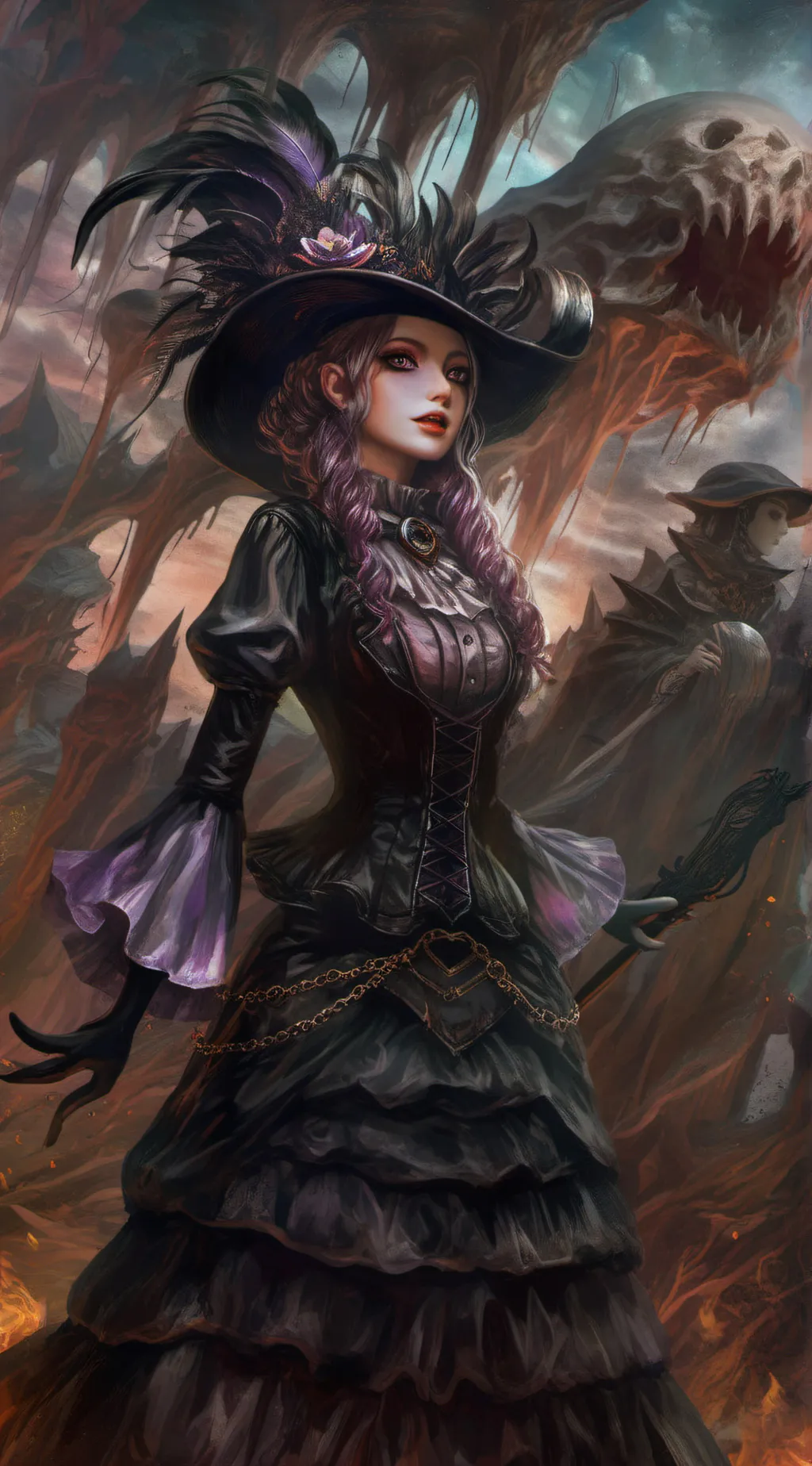 ai character: Dark slime puddle background