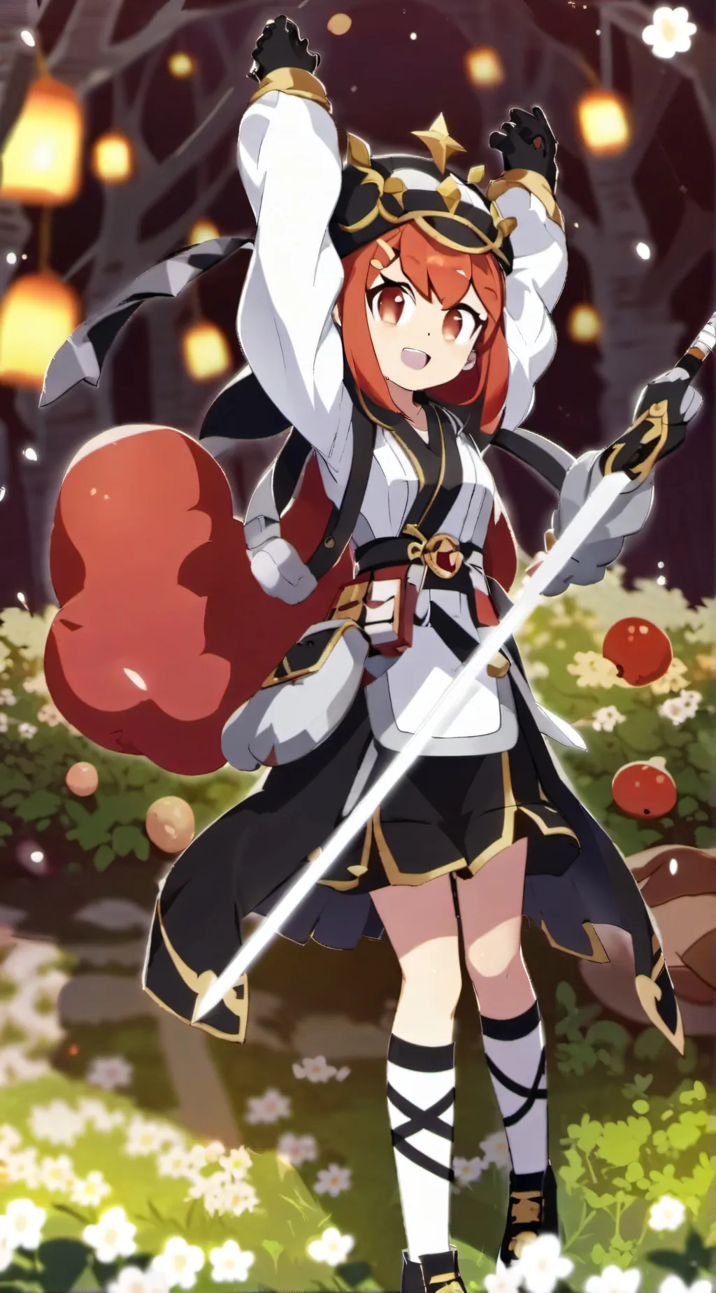 ai character: reddish girl background